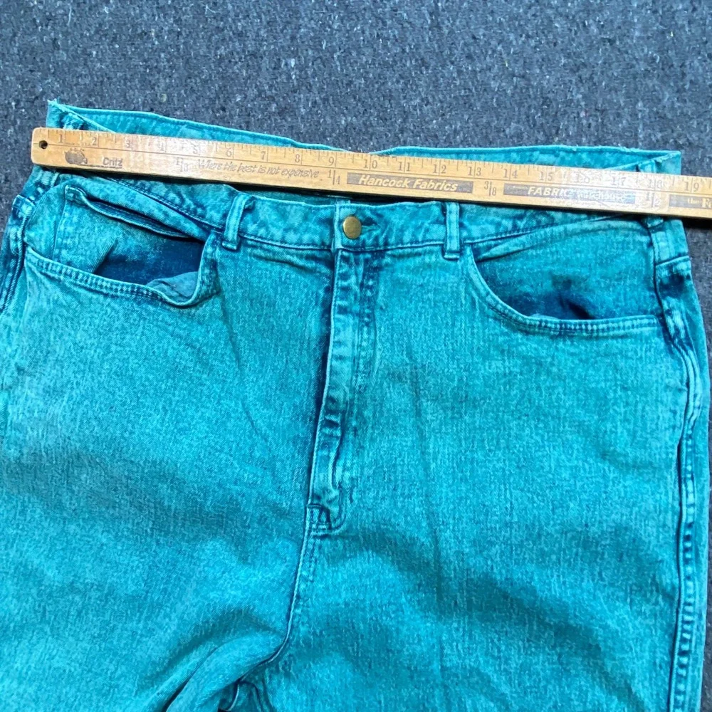 Nasty Jeans Sz 38 Mens Teal Green Grunge Skater Acid Wash Tapered High Rise